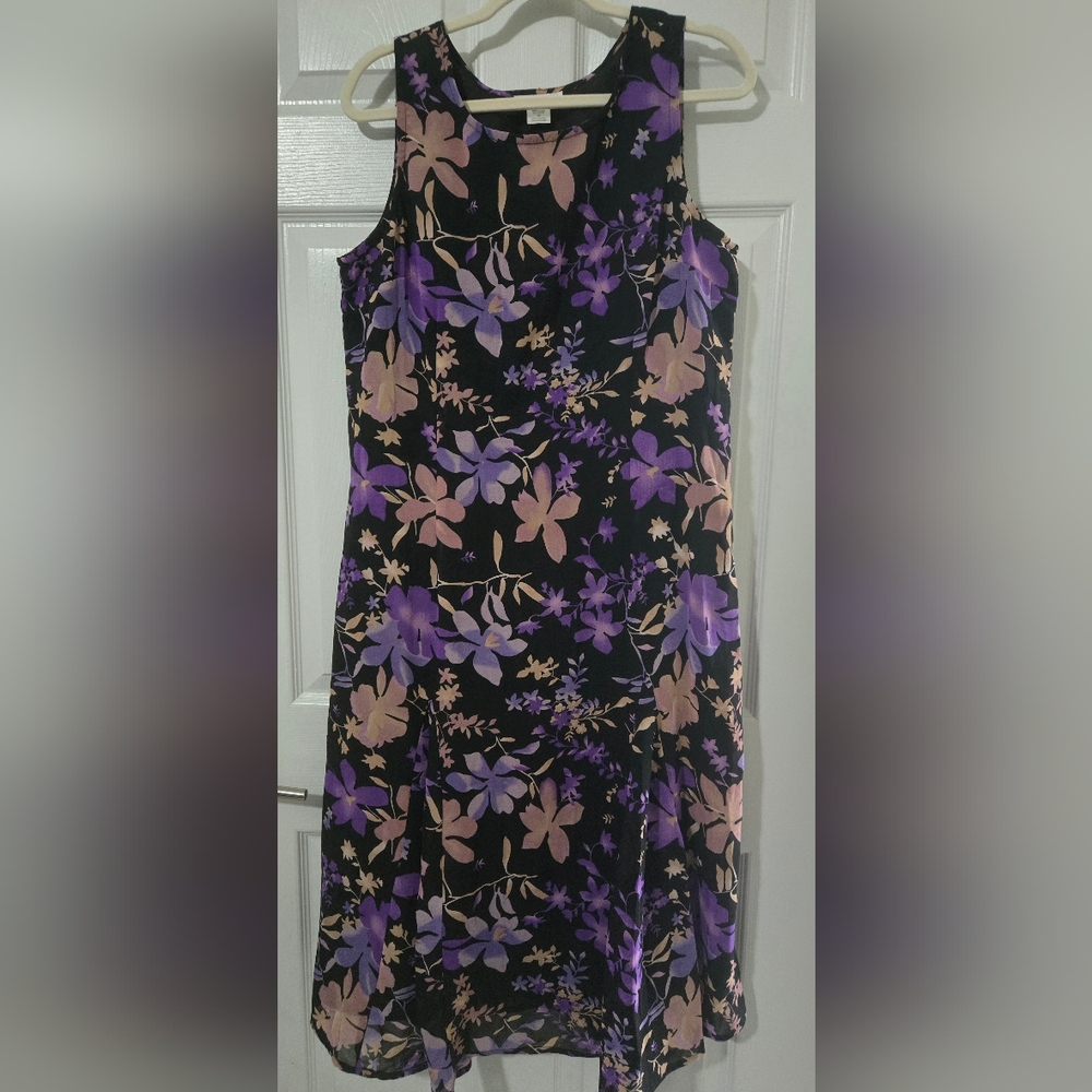 Serengeti Floral Black and Purple Dress